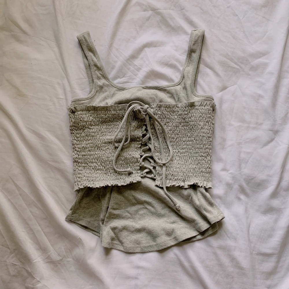 Gray Corset Tank Top